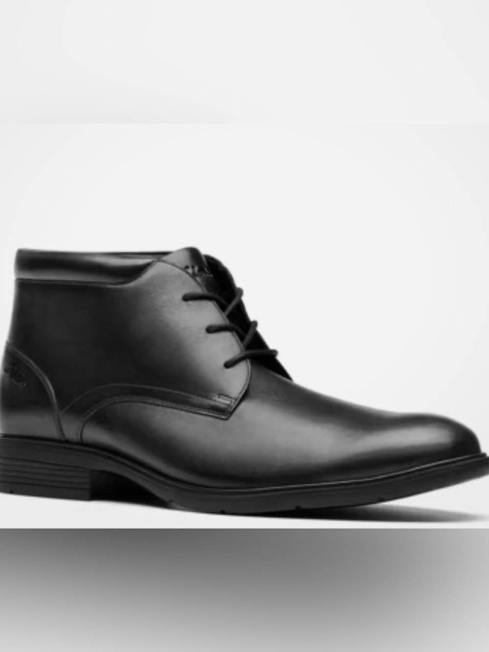 Clarks Black Leather Derby Boots